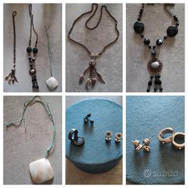 Set 3 collane Donna + 5 paia di orecchini acciaio