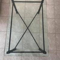 Tavolino cristallo e ferro battuto