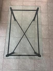 Tavolino cristallo e ferro battuto