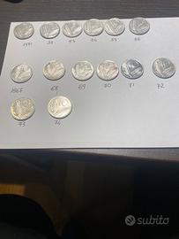 Monete 10 lire repubblica  italiana 14 pezzi