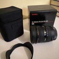SIGMA 10-20 mm F4 -5.6 EX DC attacco Canon
