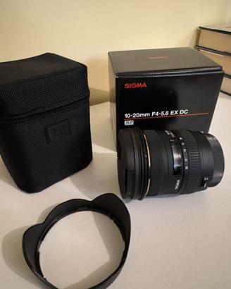 SIGMA 10-20 mm F4 -5.6 EX DC attacco Canon
