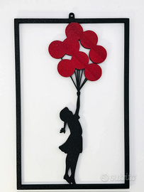 Wall Art Banksy Bambina con Palloncini