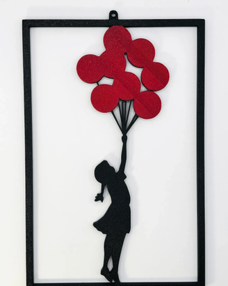 Wall Art Banksy Bambina con Palloncini