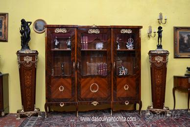 Libreria a tre sportelli stile Napoleone III