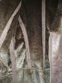 Giubbino in ecopelle rivestito con pelliccia