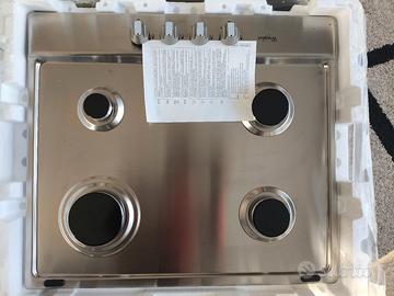 Piano di cottura gas in acciaio inox whirlpool 
