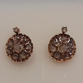 orecchini in oro con diamanti taglio rosetta