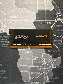 Ram Laptop Kingston FURY Impact 16GB DDR4 2666MHz