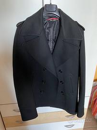 Cappotto nero doppio petto uomo Exibit taglia 46