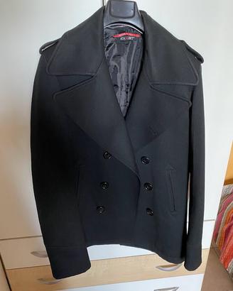 Cappotto nero doppio petto uomo Exibit taglia 46