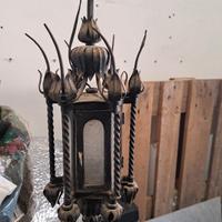 Antica lanterna in ferro battuto fine 800