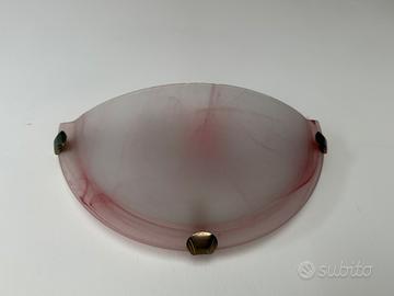 Luce da parete in vetro satinato rosa