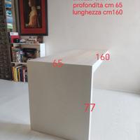 console in legno laccato bianco più piano pietra 