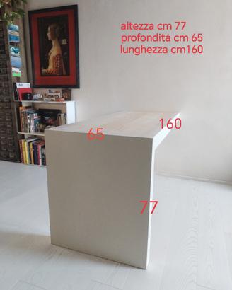 console in legno laccato bianco più piano pietra 