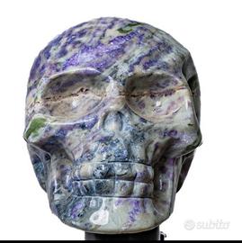 Grande Teschio in Diaspro Viola Naturale 632 g
