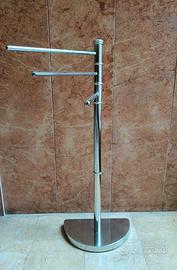 Porta asciugamani bagno piantana cromato 3 bracci