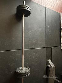 Bilanciere+30kg dischi+Coppia manubri 6kg + corda