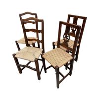 Sedie in noce massello epoca '700 Lombardia