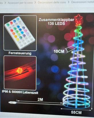 Albero di Natale a spirale a LED Luce