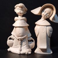 Statuine monaco e monaca vintage by Fontanini
