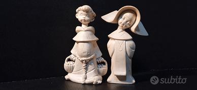 Statuine monaco e monaca vintage by Fontanini