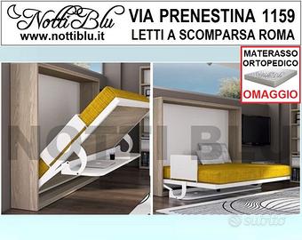 Letto a Scomparsa 2pF Materasso L140 cm Omaggio