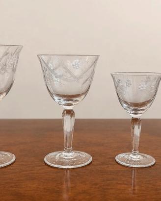 Servizio vintage 17 calici in – 4 misure