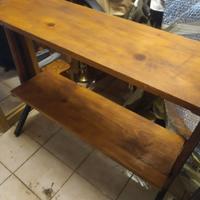 mensole in legno massello,tavoli, libreria 
