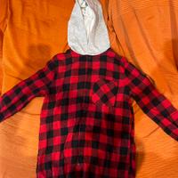 Camicia a quadri con cappuccio