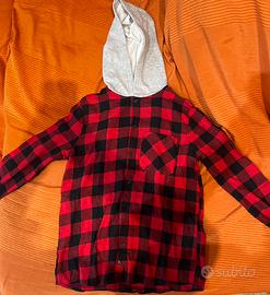 Camicia a quadri con cappuccio