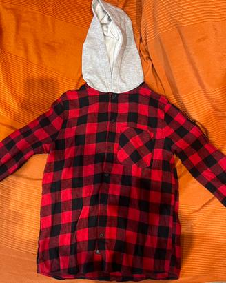 Camicia a quadri con cappuccio