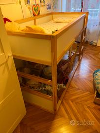 Letto Kura reversibile, bianco/pino, 90x200 cm