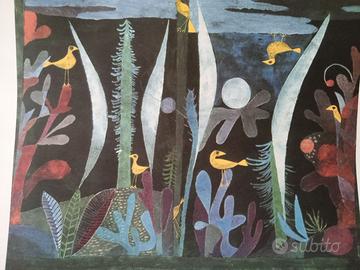 stampa klee, paesaggio con uccelli gialli, corrier