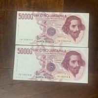 Coppia banconote50.00lire