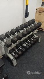 kit 8 coppie manubri 300kg+rastrelliera promo -40%