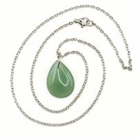 Collana acciaio inox pendente pietra Avventurina
