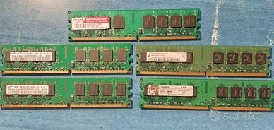 lotto di 5 memorie RAM PC