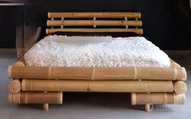 Letto matrimoniale in bamboo naturale 