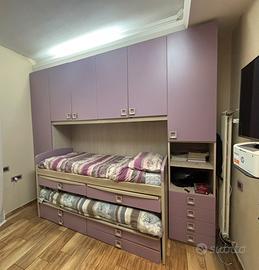 Cameretta a ponte con scrivania doppia