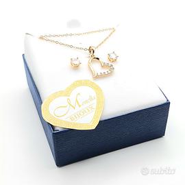 Parure Monella Bijoux collana cuore orecchini