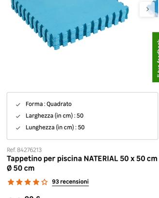 Tappeto ad incastro per piscine o palestre o bimbi