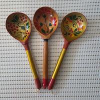 Set 3 Cucchiai in legno dipinti a mano 
