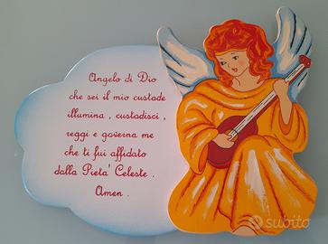Quadretto nascita - battesimo con preghiera 