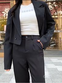 Pantaloni da donna casual a vita alta con Cerniera
