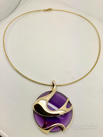 Collana oro giallo 18kt Ametista