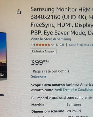 Monitor 4k da 399 euro