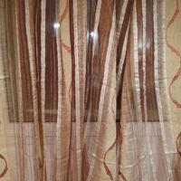 Tenda in raso toni bruciato e giallo arancio