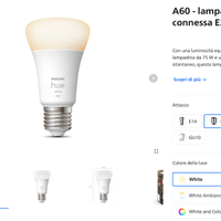 Philips Hue lampadina connessa E27 2700k