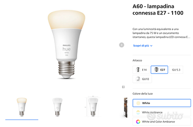 Philips Hue lampadina connessa E27 2700k